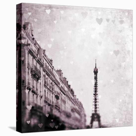 Paris Heart Storm 1-Tracey Telik-Stretched Canvas