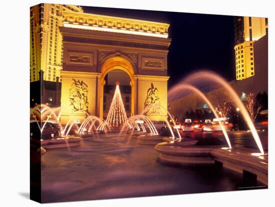 Paris Hotel and Casino Fountains in Front of L'Arc de Triumph Replica, Las Vegas, Nevada, USA-Brent Bergherm-Premier Image Canvas