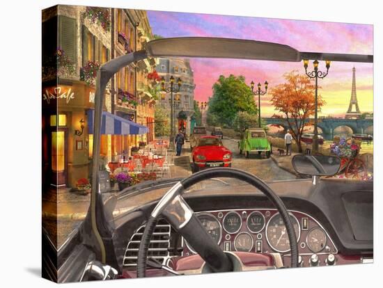 Paris in a Car (Variant 1)-Dominic Davison-Stretched Canvas