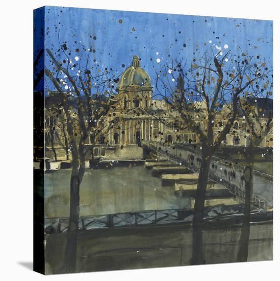 Paris in Winter, Passarelle des Arts-Susan Brown-Stretched Canvas