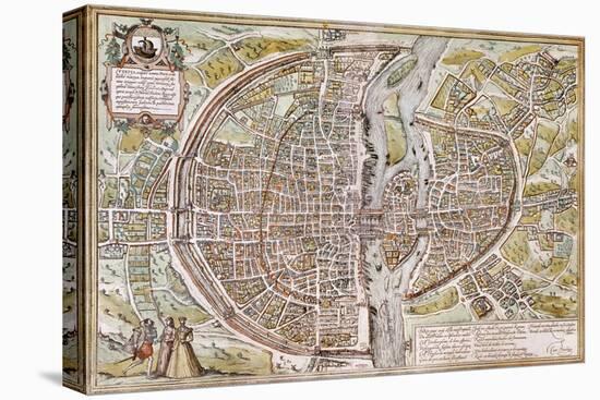 Paris Map, 1581-Georg Braun-Premier Image Canvas