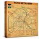Paris Metro Map - Orange-Bill Cannon-Stretched Canvas