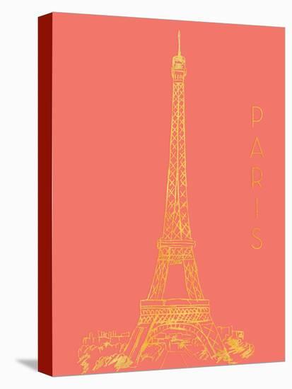 Paris on Coral-Nicholas Biscardi-Stretched Canvas