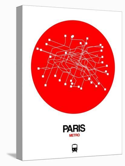 Paris Red Subway Map-NaxArt-Stretched Canvas