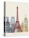 Paris Skyline Poster-paulrommer-Stretched Canvas