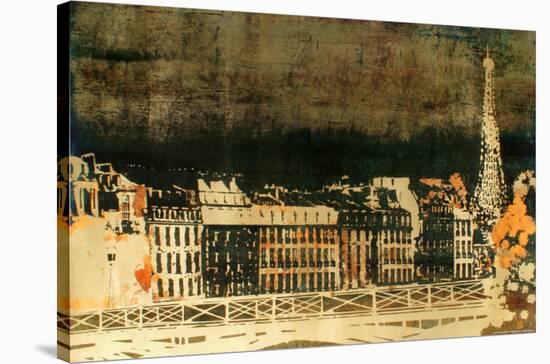 Paris Skyline-Gabor Ulveczki-Stretched Canvas