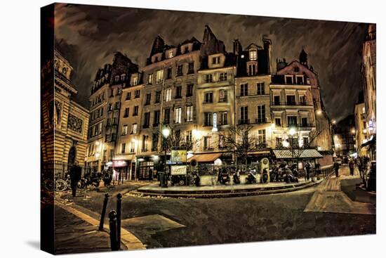 Paris Street Night-Dawne Polis-Stretched Canvas