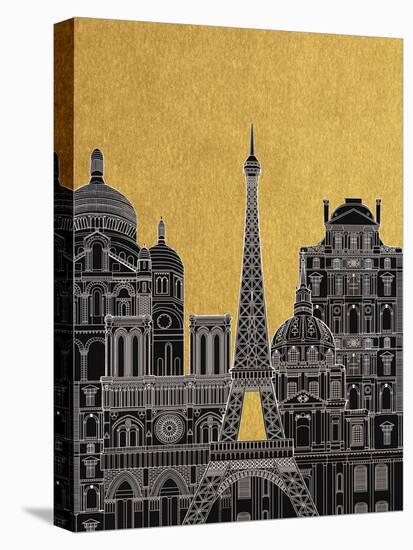 Paris View - Luxe-Clara Wells-Stretched Canvas