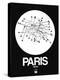 Paris White Subway Map-NaxArt-Stretched Canvas
