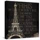 Paris-Jace Grey-Stretched Canvas