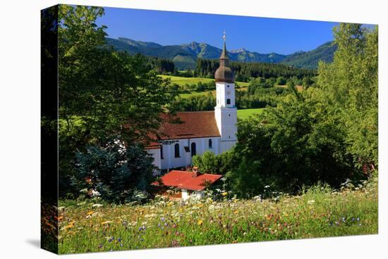 Parish church of St. Georg in Bad Bayersoien, Upper Bavaria, Germany-null-Stretched Canvas