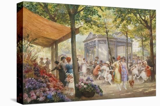 Parisian Flower Market-Eugene Auguste Deully-Premier Image Canvas