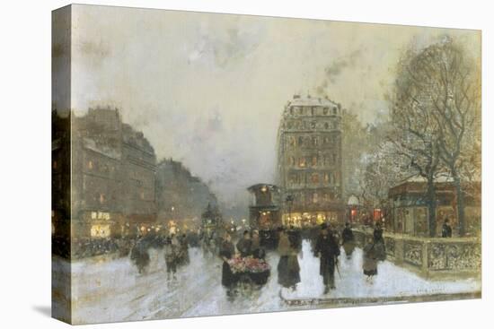 Parisian Street Scene in Winter-Luigi Loir-Premier Image Canvas