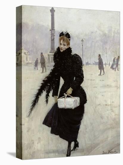 Parisian Woman in the Place de La Concorde, c.1890-Jean Béraud-Premier Image Canvas