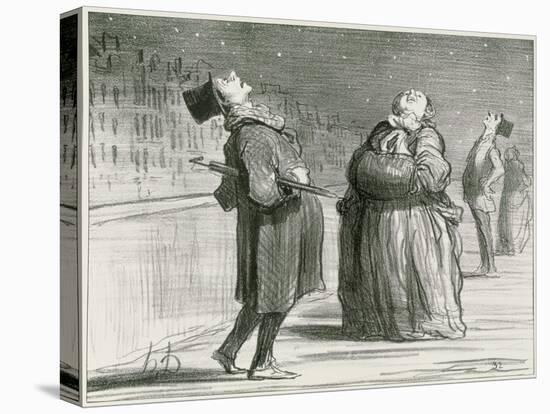 Parisians Waiting for the Famous Comet, 1857-Honore Daumier-Premier Image Canvas