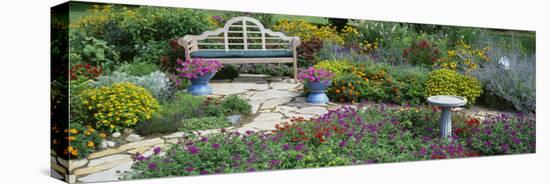 Park Bench in the Garden-null-Premier Image Canvas