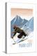 Park City, Utah - Downhill Skier Lithography Style-Lantern Press-Stretched Canvas