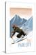 Park City, Utah - Downhill Skier Lithography Style-Lantern Press-Stretched Canvas