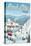 Park City, Utah - Retro Ski Resort-Lantern Press-Stretched Canvas