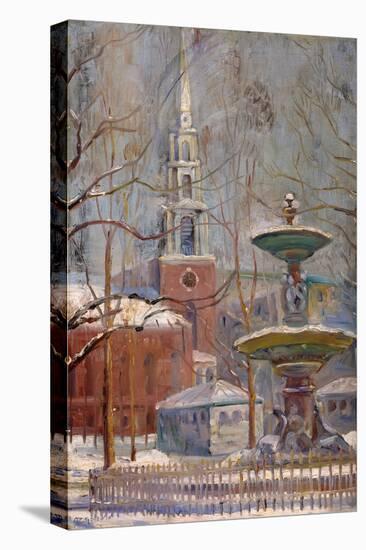 Park Street at Boston Commons, C.1910-20 (Oil on Board)-Arthur Clifton Goodwin-Premier Image Canvas