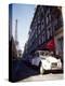 Parked Citroen on Rue De Monttessuy, with the Eiffel Tower Behind, Paris, France-Geoff Renner-Premier Image Canvas