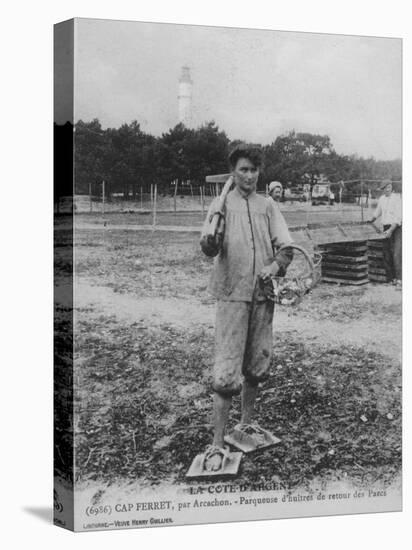 Parqueuse d'Huitres, Oyster Gatherer, of Cap Ferret Near Arcachon in South- West France-null-Premier Image Canvas