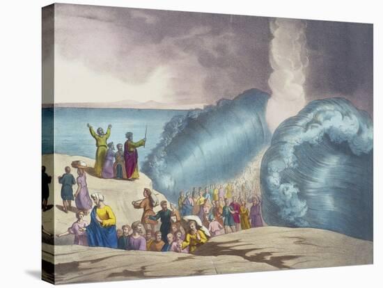 Parting of Red Sea of Old Testament, End of 19th Century by Bequet, Delagrave Edition, Paris-null-Premier Image Canvas