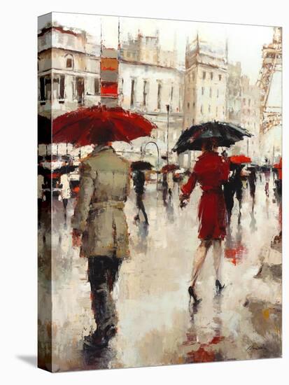 Parting on a Paris Street-Lorraine Christie-Stretched Canvas