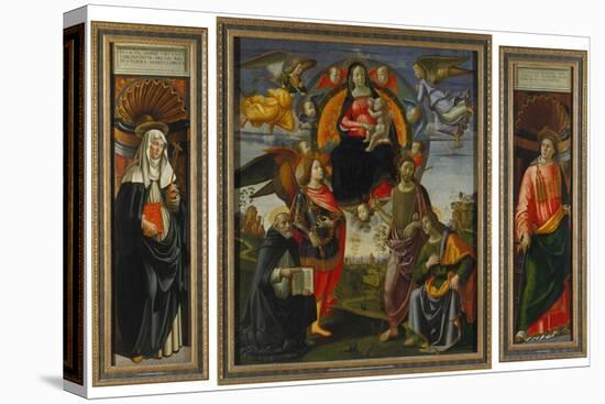 Parts of the Highaltar of S. Maria Novella Florence: Katharina V. Siena, Madonna with Child-Domenico Ghirlandaio-Premier Image Canvas