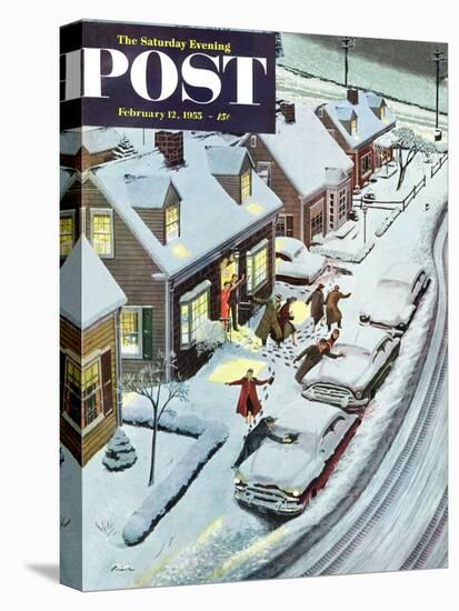 "Party After Snowfall" Saturday Evening Post Cover, February 12, 1955-Ben Kimberly Prins-Premier Image Canvas