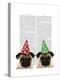 Party Pugs Pair-Fab Funky-Stretched Canvas