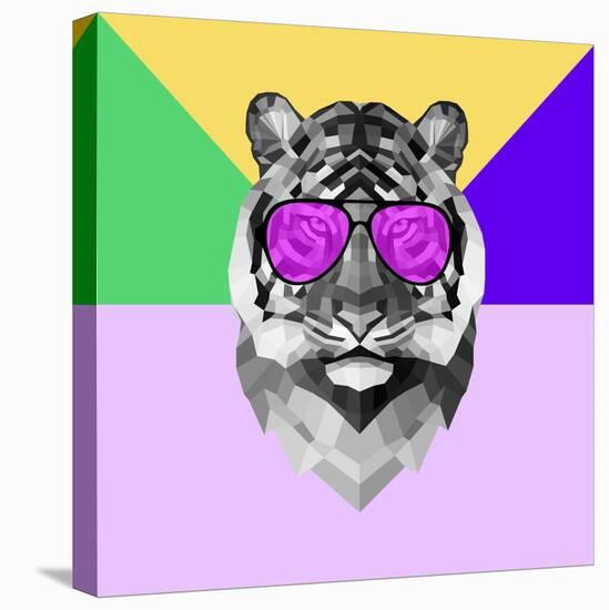 Party Tiger in Glasses-Lisa Kroll-Stretched Canvas