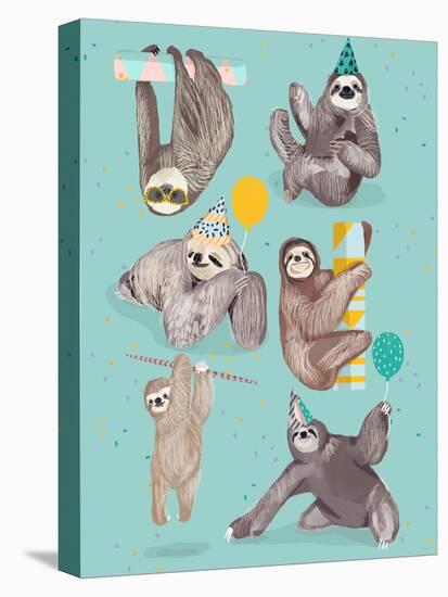 Party With Sloths-Hanna Melin-Stretched Canvas