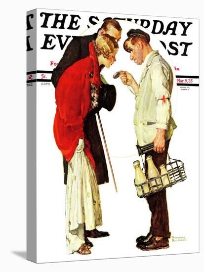 "Partygoers" Saturday Evening Post Cover, March 9,1935-Norman Rockwell-Premier Image Canvas