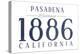 Pasadena, California - Established Date (Blue)-Lantern Press-Stretched Canvas