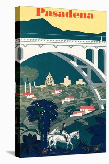 Pasadena Travel Poster-null-Stretched Canvas
