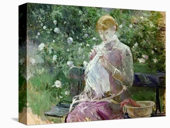 Pasie Sewing in Bougival's Garden, 1881-Berthe Morisot-Premier Image Canvas