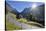 Pass road with sun in autumn, Albulapass, Grisons, Switzerland-Raimund Linke-Stretched Canvas