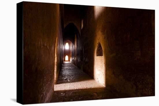 Passage in Buddhist Temple with Incidental Ray of Light in Bagan, Myanmar-Harry Marx-Premier Image Canvas