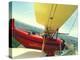 Passenger and Pilot in Biplane over Tulip Fields, Skagit Valley, Washington, USA-Stuart Westmoreland-Premier Image Canvas