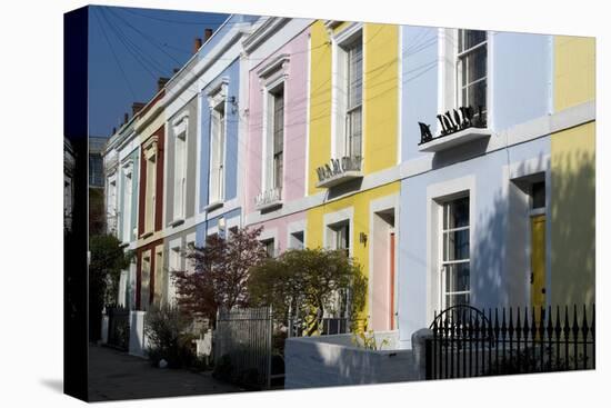 Pastel-Coloured Row of Houses-Natalie Tepper-Stretched Canvas