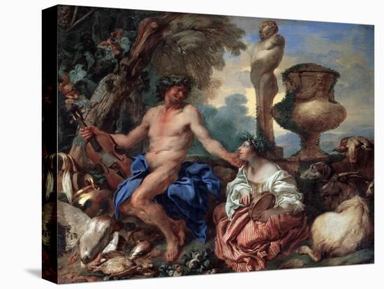 Pastoral Scene. Faun and Shepherdess, 1650S-Giovanni Benedetto Castiglione-Premier Image Canvas