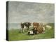 Pasture at the Seaside, C.1880-85-Eug?ne Boudin-Premier Image Canvas