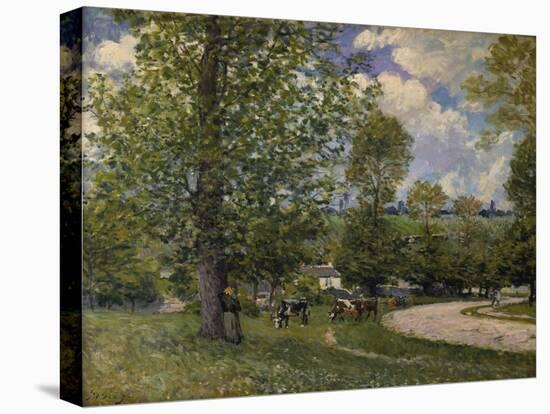 Pasture Ground with Cows Near Louveciennes, 1874-Alfred Sisley-Premier Image Canvas