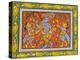 Patachitra Depicting Krishna with Gopis in the Rasa Dance, Orissa, Mid 20th Century-null-Premier Image Canvas