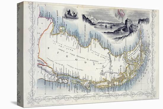 Patagonia, from a Series of World Maps Published by John Tallis & Co., New York & London, 1850s-John Rapkin-Premier Image Canvas