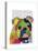Patchwork Bulldog-Fab Funky-Stretched Canvas