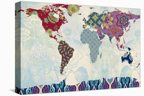 Patchwork World Map-Lanie Loreth-Stretched Canvas