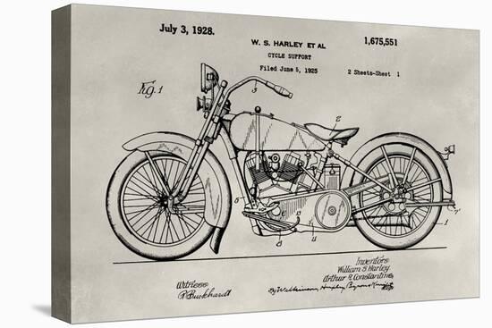 Patent--Motorcycle-Alicia Ludwig-Stretched Canvas