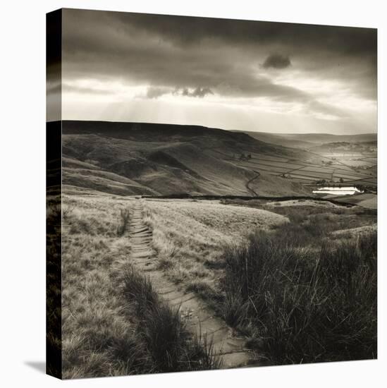 Path and Reservoir Above Lumbutts in Yorkshire. Photographed For 'Remains Of Elmet' by Ted Hughes-Fay Godwin-Premier Image Canvas